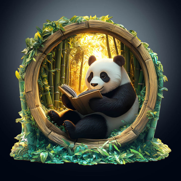 3D Bamboo Grove Scholar Panda Wooden Jigsaw Puzzle - Woodbests