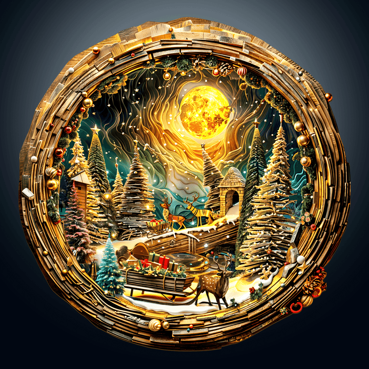 3D Christmas Eve-2 Wooden Jigsaw Puzzle - Woodbests