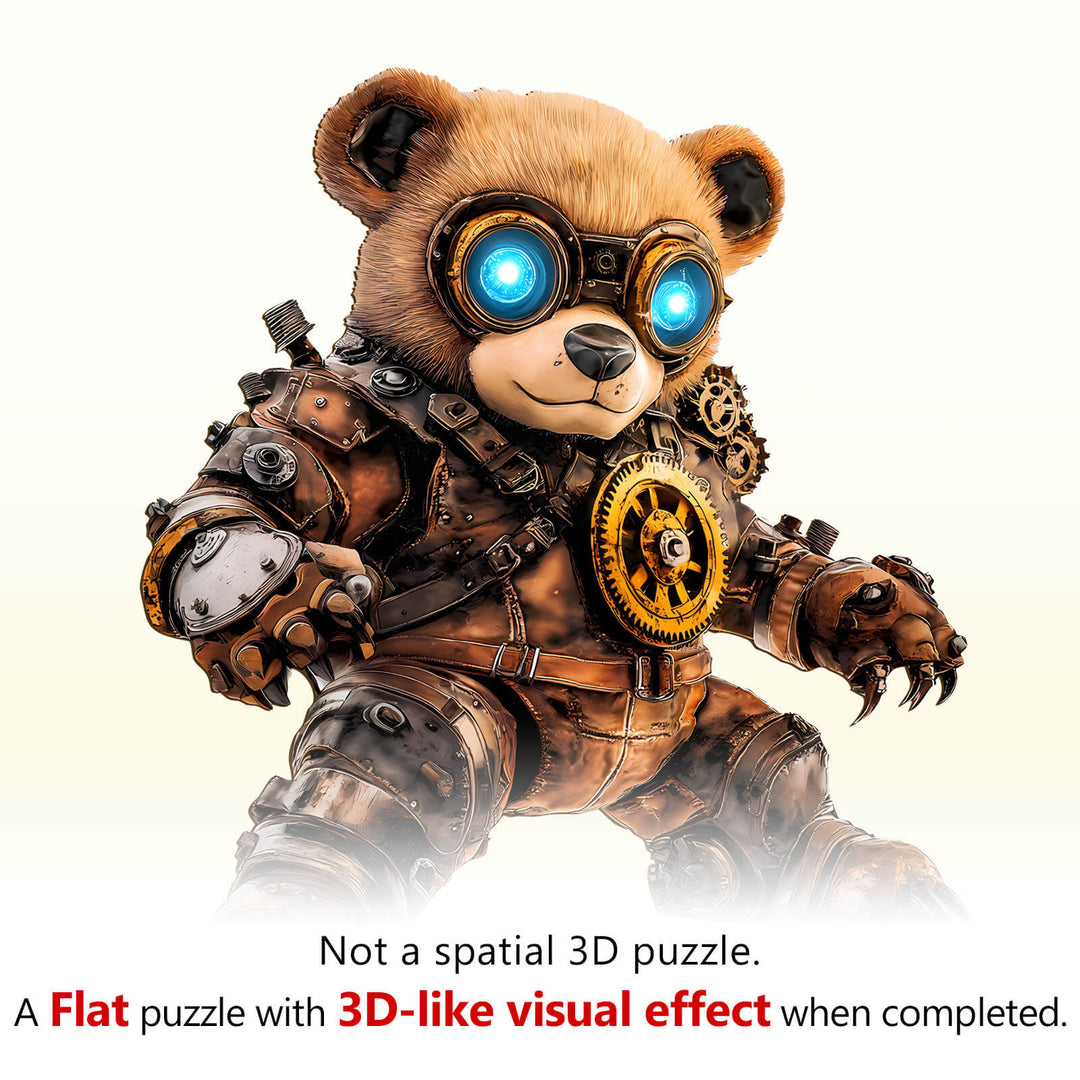 Cyber bear Wooden Jigsaw Puzzle