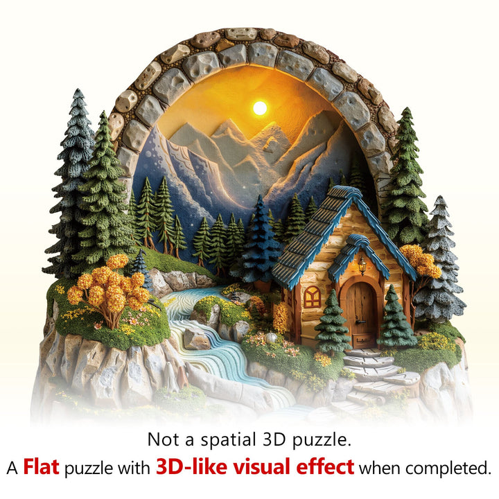 Sunset Cabin Wooden Jigsaw Puzzle