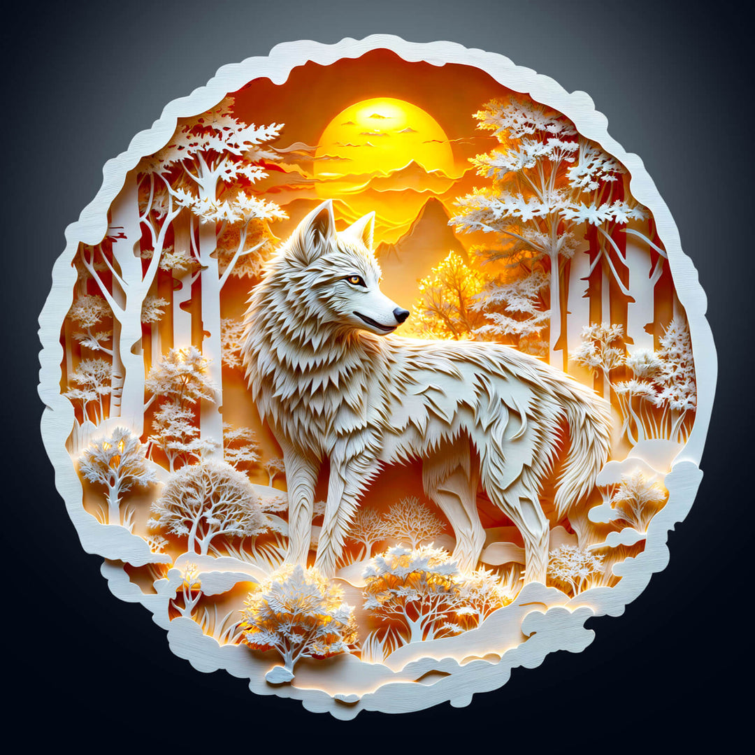 3D Wolf-2 Wooden Jigsaw Puzzle - Woodbests