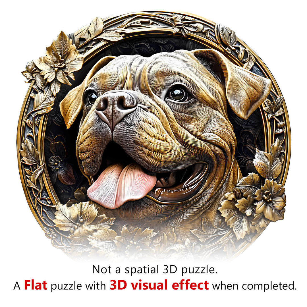 3D Metal French Bulldog Wooden Jigsaw Puzzle - Woodbests