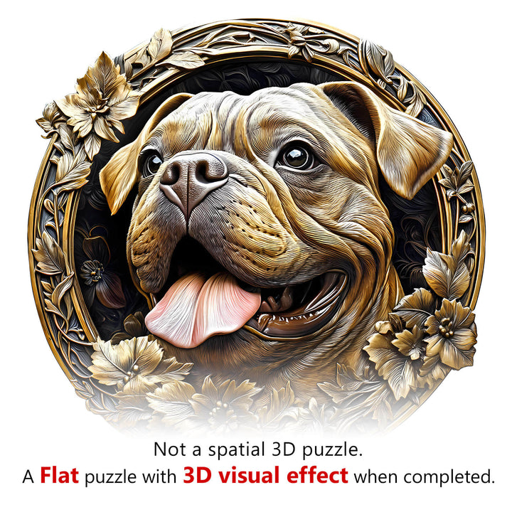 3D Metal French Bulldog Wooden Jigsaw Puzzle - Woodbests