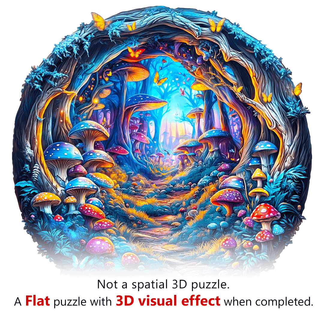 3D Magic Mushroom Wooden Jigsaw Puzzle - Woodbests