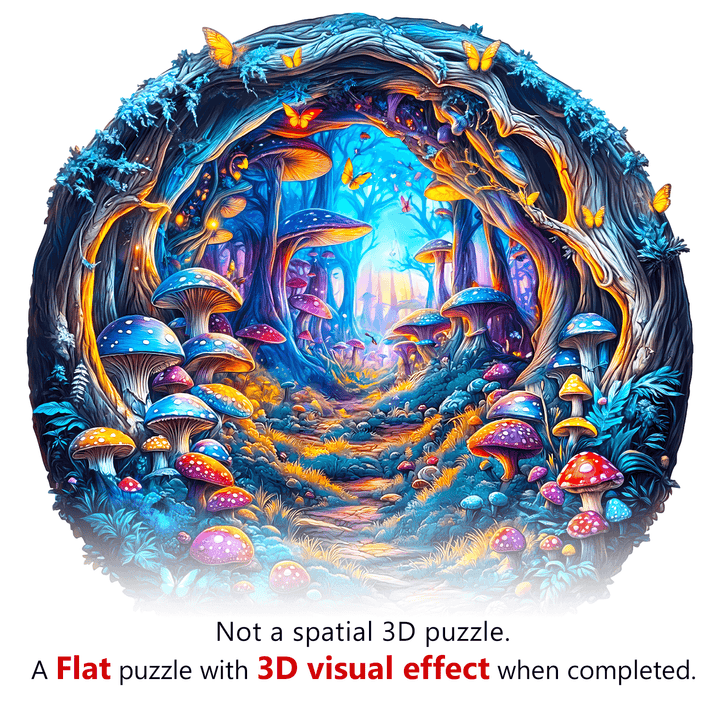 3D Magic Mushroom Wooden Jigsaw Puzzle - Woodbests