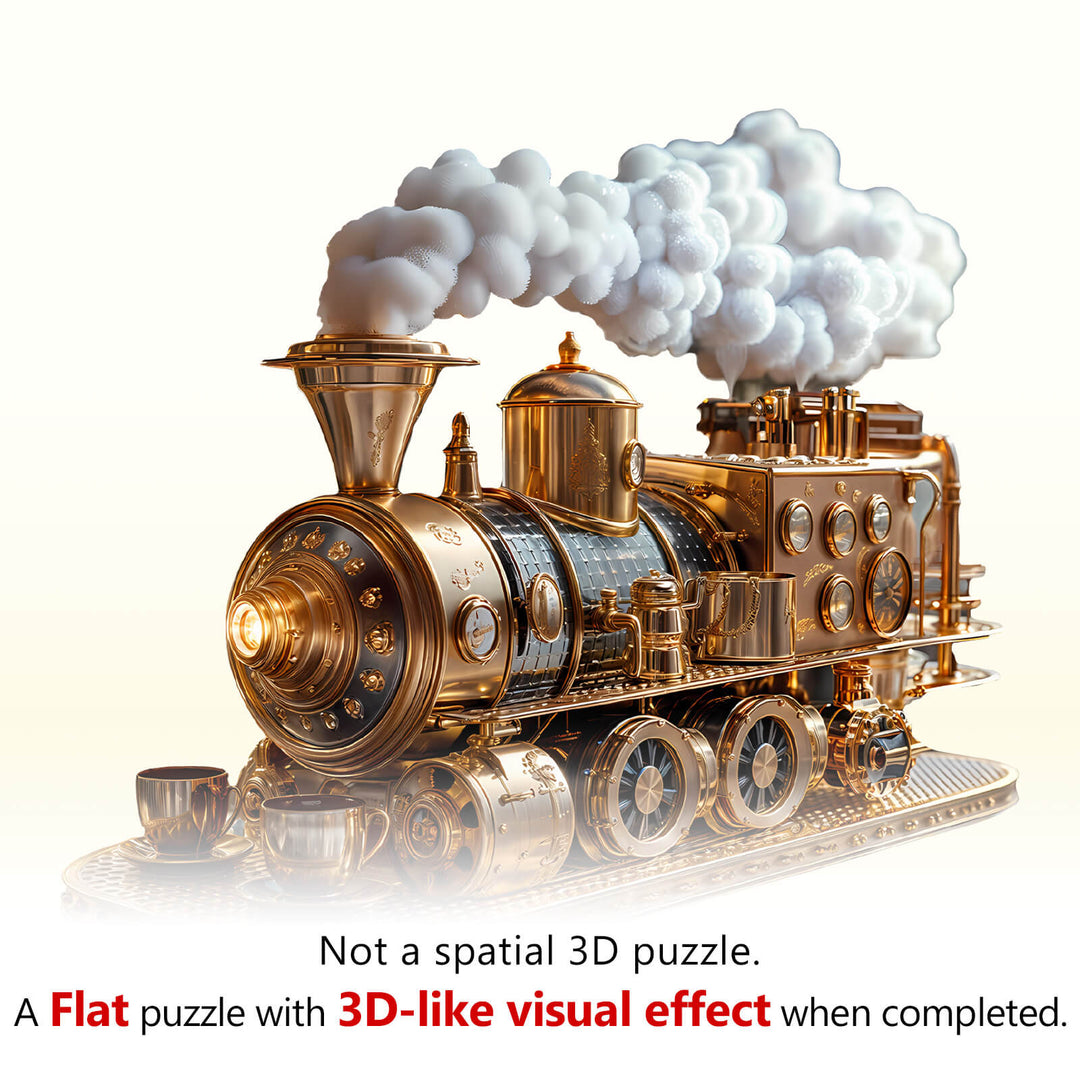 Train coffee machine Wooden Jigsaw Puzzle