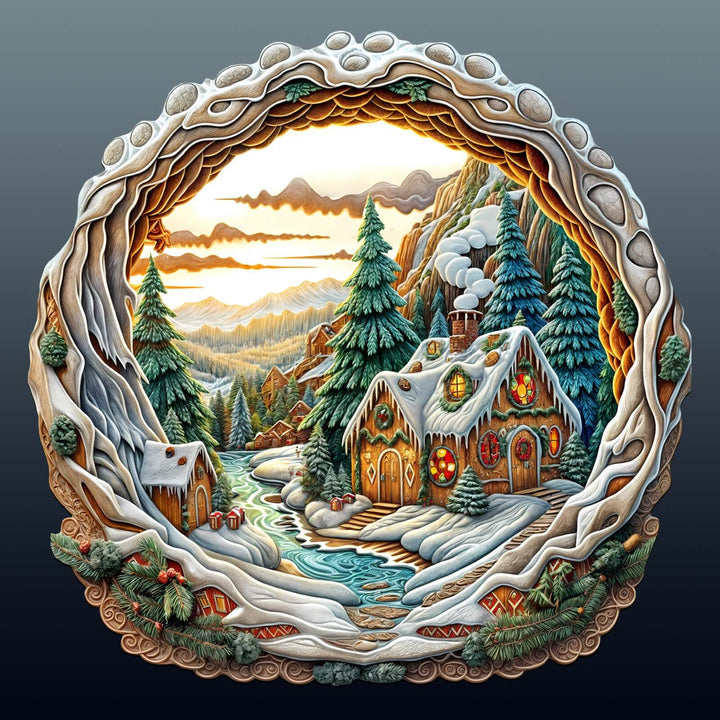 3D Christmas House-2 Wooden Jigsaw Puzzle - By Woodbests