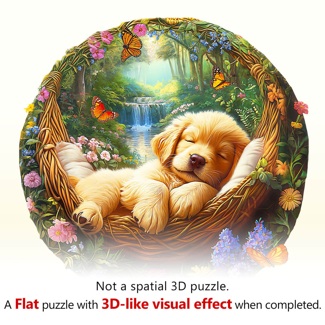 Sleeping puppy Wooden Jigsaw Puzzle