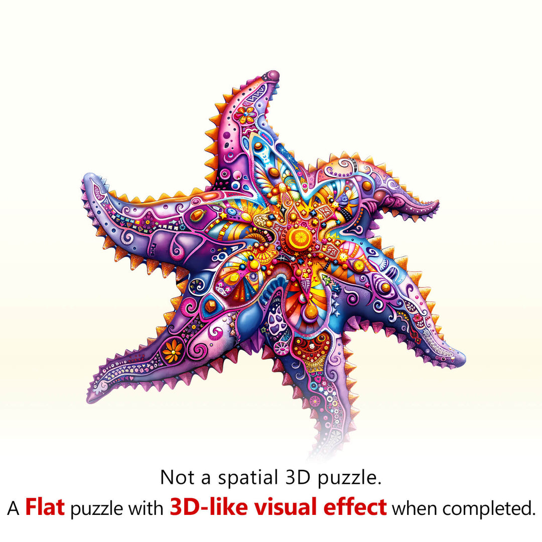Mandala Starfish Wooden Jigsaw Puzzle