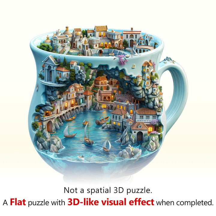 Seaside town Wooden Jigsaw Puzzle