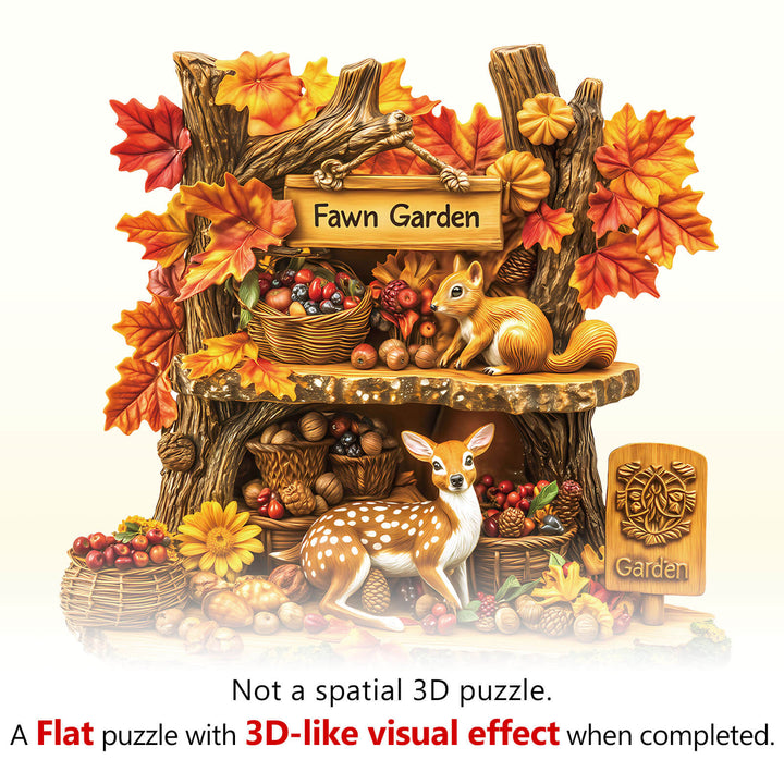Fawn Garden Wooden Jigsaw Puzzle