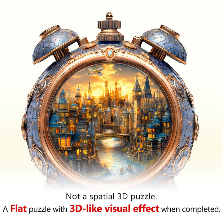 Alarm Clock World Wooden Jigsaw Puzzle