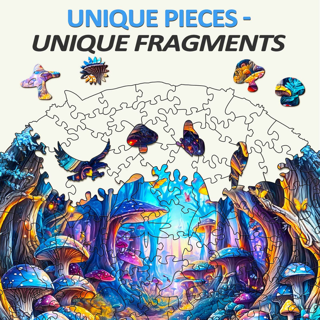 3D Magic Mushroom Wooden Jigsaw Puzzle - Woodbests
