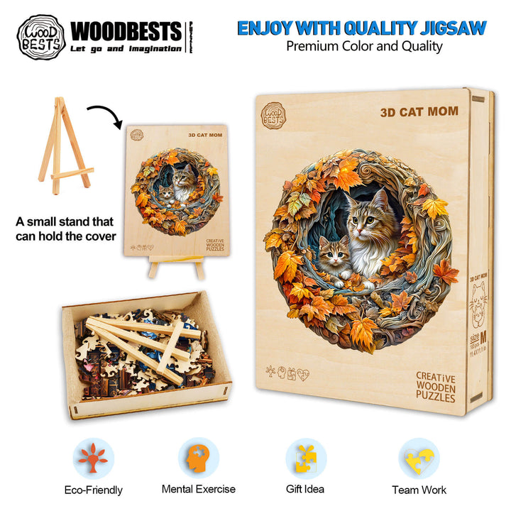3D cat mom Jigsaw Puzzle