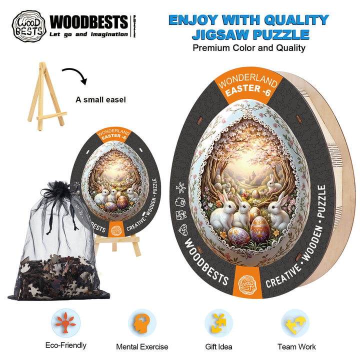 Wonderland Easter-6 Wooden Jigsaw Puzzle