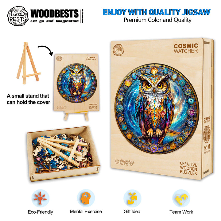 Cosmic Watcher Wooden Jigsaw Puzzle