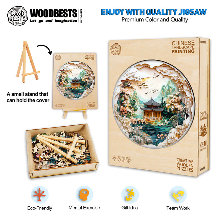 3D Chinese Landscape Painting Wooden Jigsaw Puzzle