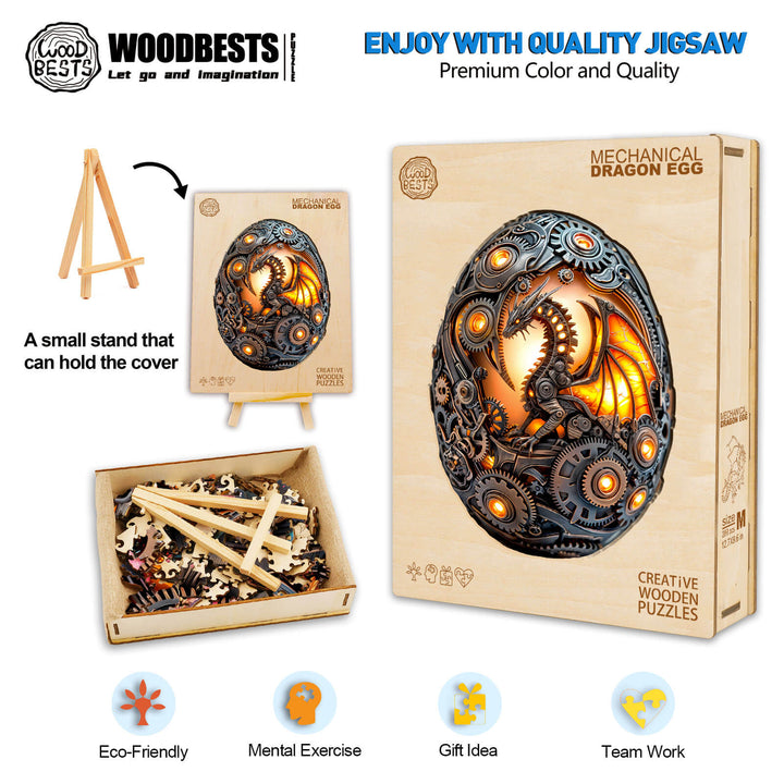 Mechanical Dragon Egg Wooden Jigsaw Puzzle
