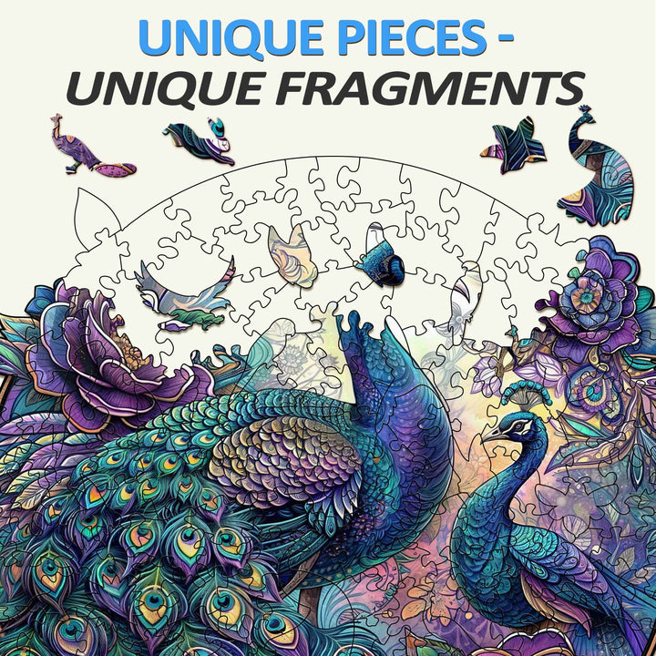 Parent Child Peacock Wooden Jigsaw Puzzle - By Woodbests