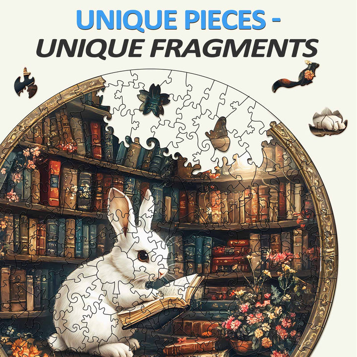 Magic Library Rabbit Wooden Jigsaw Puzzle - By Woodbests