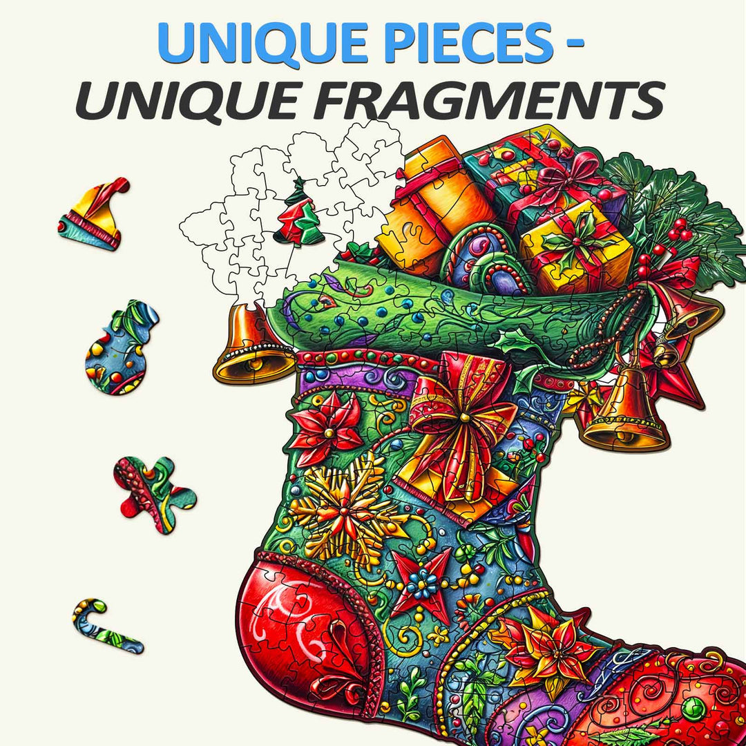 Christmas Socks Wooden Jigsaw Puzzle