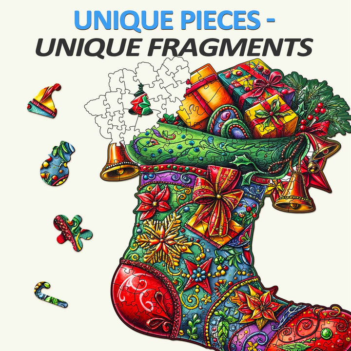 Christmas Socks Wooden Jigsaw Puzzle