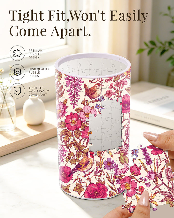 DIY Dimmable Acrylic Cylindrical Puzzle Lamp - Secret Garden Whispers