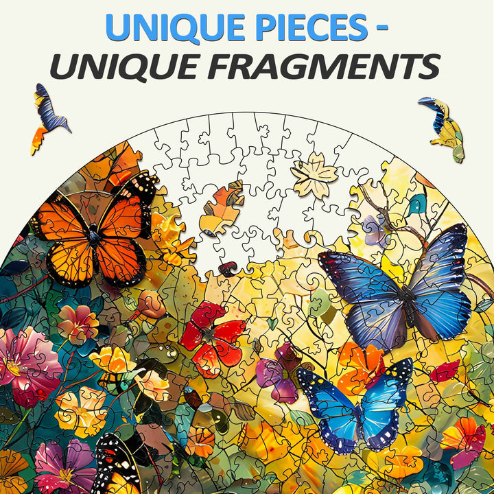 Butterflies and Flowers Wooden Jigsaw Puzzle - By Woodbests