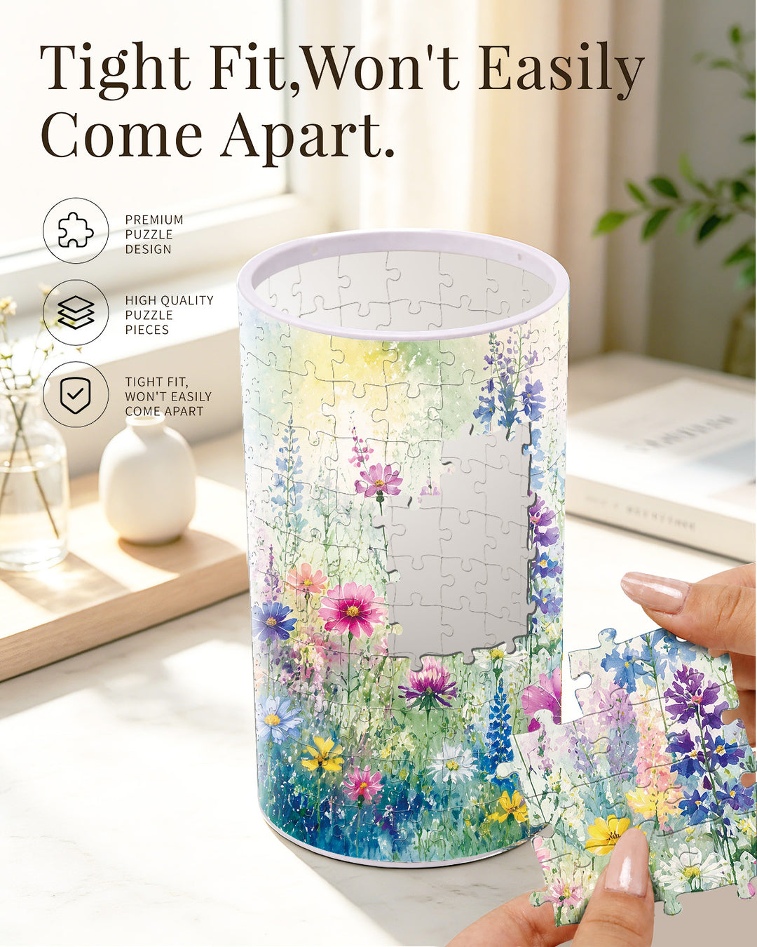 DIY Dimmable Acrylic Cylindrical Puzzle Lamp - Colorful Garden