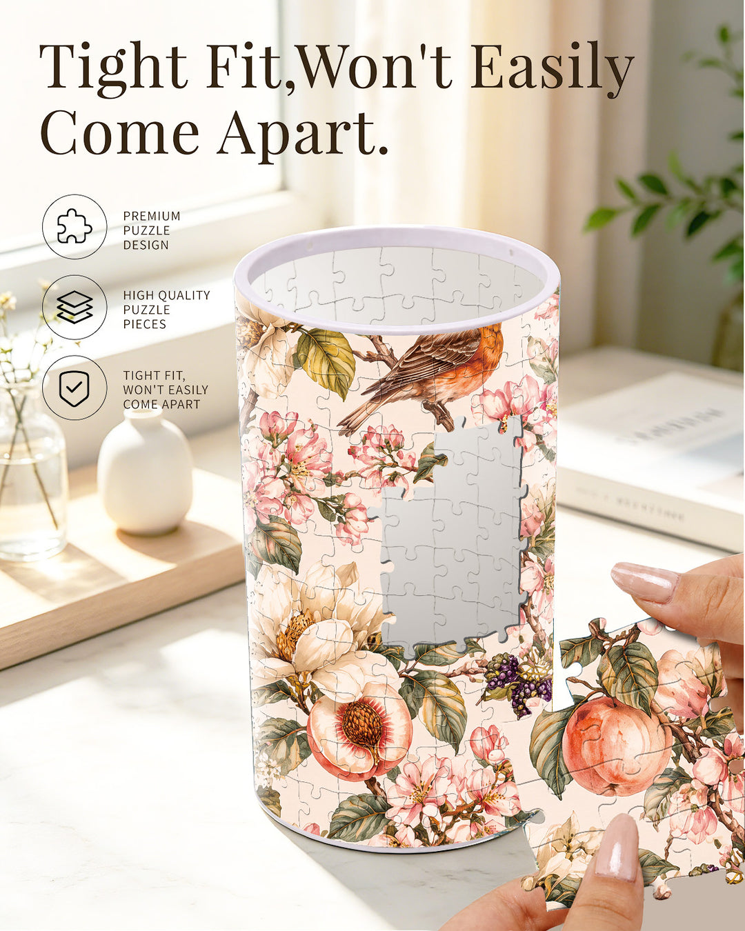 DIY Dimmable Acrylic Cylindrical Puzzle Lamp - Harvest Garden Birds
