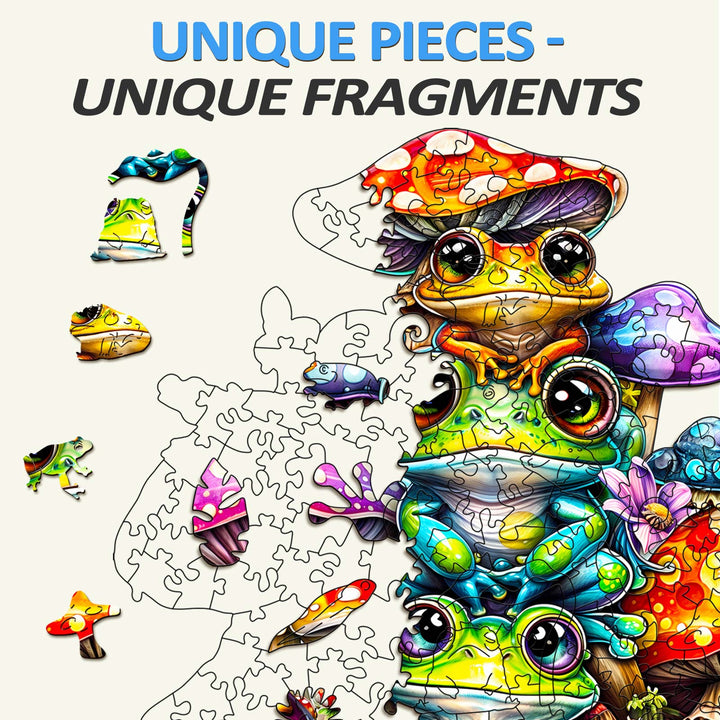 Frog Family Wooden Jigsaw Puzzle - Woodbests