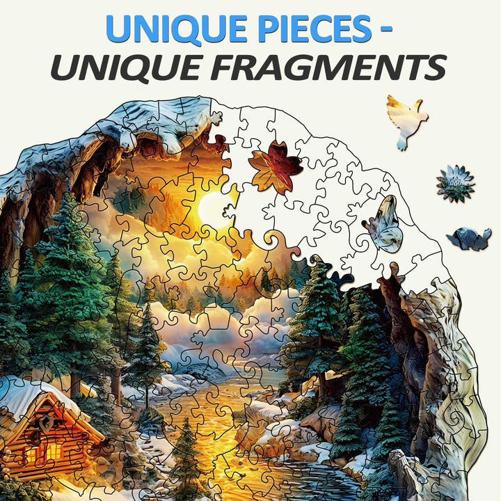 3D Winter Scene Wooden Jigsaw Puzzle - By Woodbests