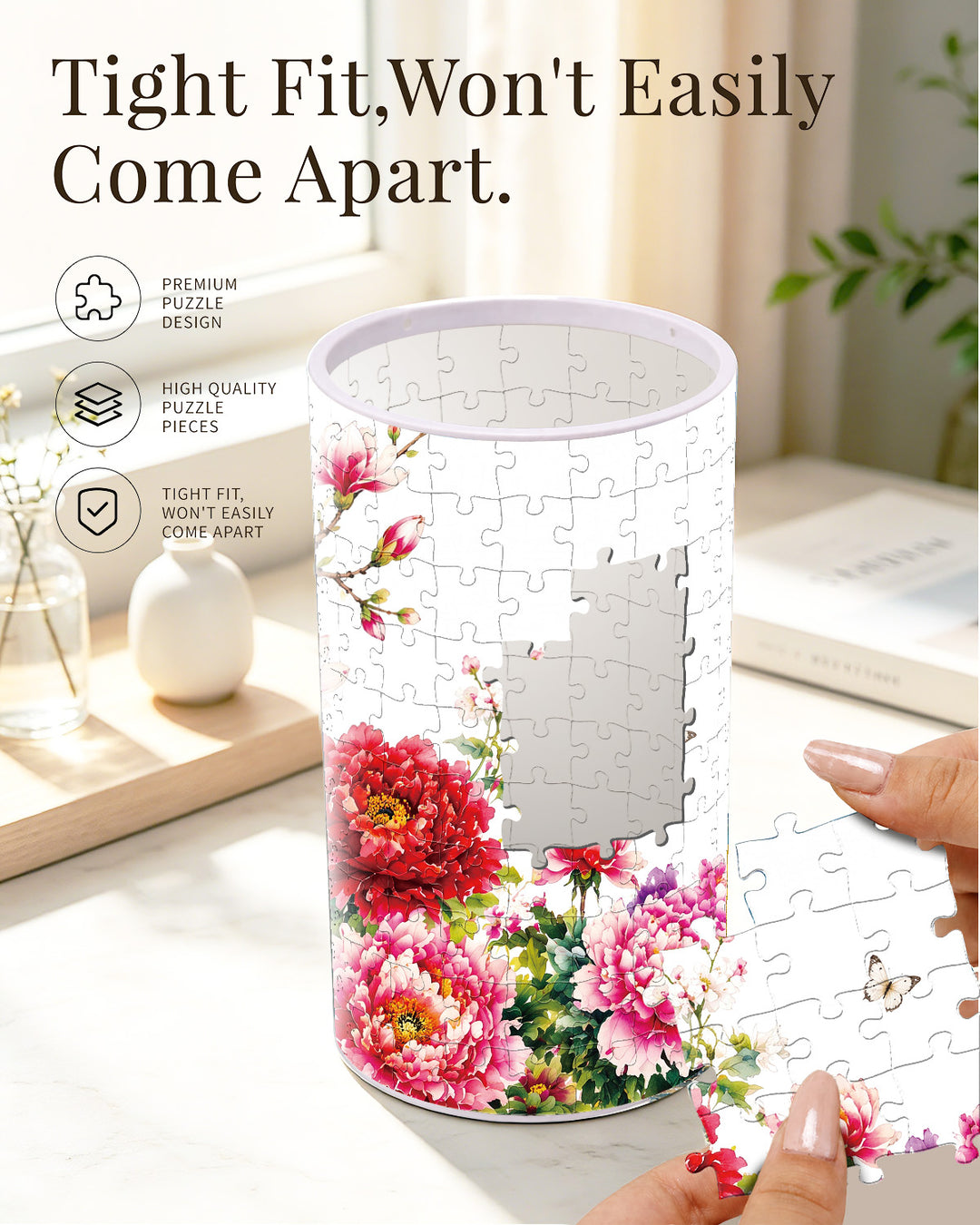 DIY Dimmable Acrylic Cylindrical Puzzle Lamp - Blooming Prosperity