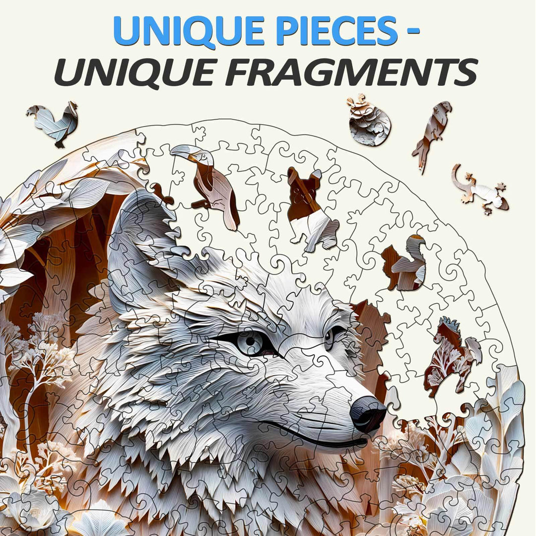 3D Wolf-1 Wooden Jigsaw Puzzle - Woodbests