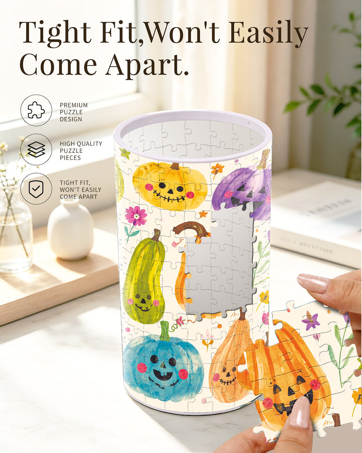 DIY Dimmable Acrylic Cylindrical Puzzle Lamp - Pumpkin Pals Party