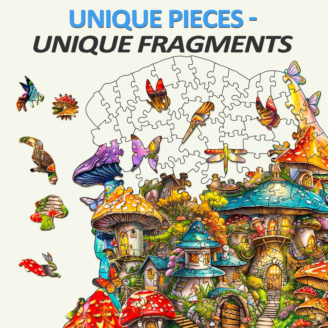 Mushroom House Wooden Jigsaw Puzzle - By Woodbests