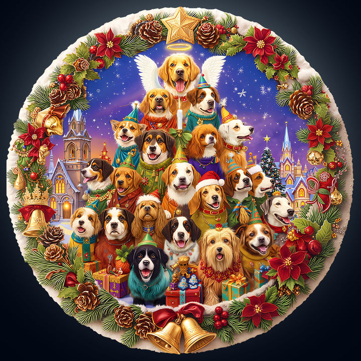 Christmas Puppy Wooden Jigsaw Puzzle