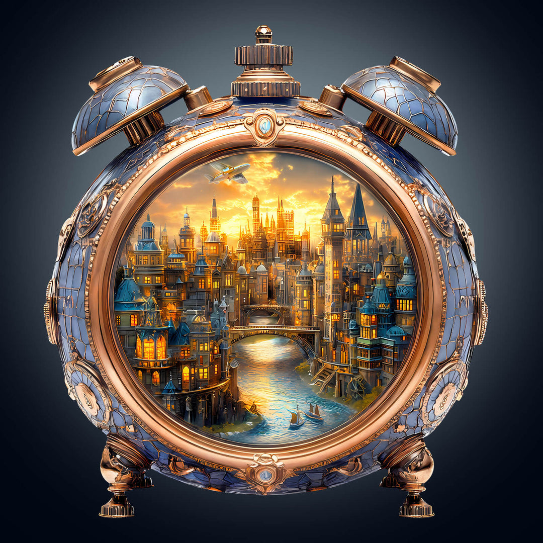 Alarm Clock World Wooden Jigsaw Puzzle