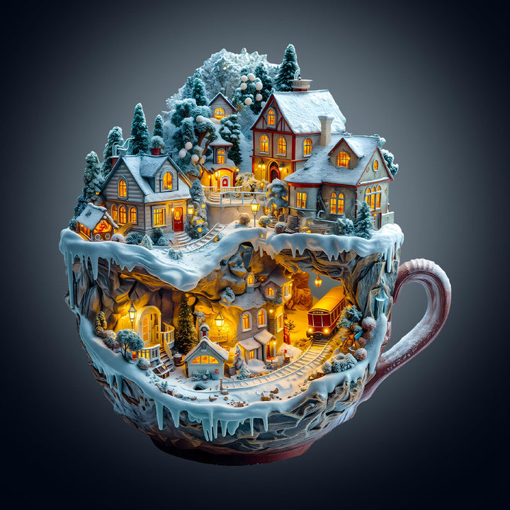 Train and Village Wooden Jigsaw Puzzle