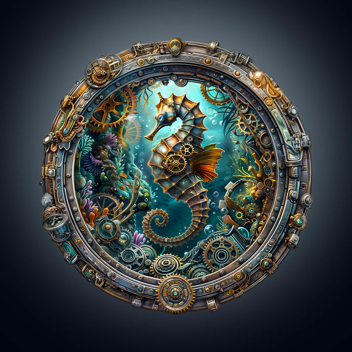 Abyssal seahorse Wooden Jigsaw Puzzle