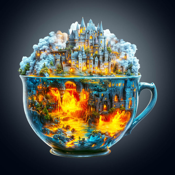 Magic cup-2 Wooden Jigsaw Puzzle