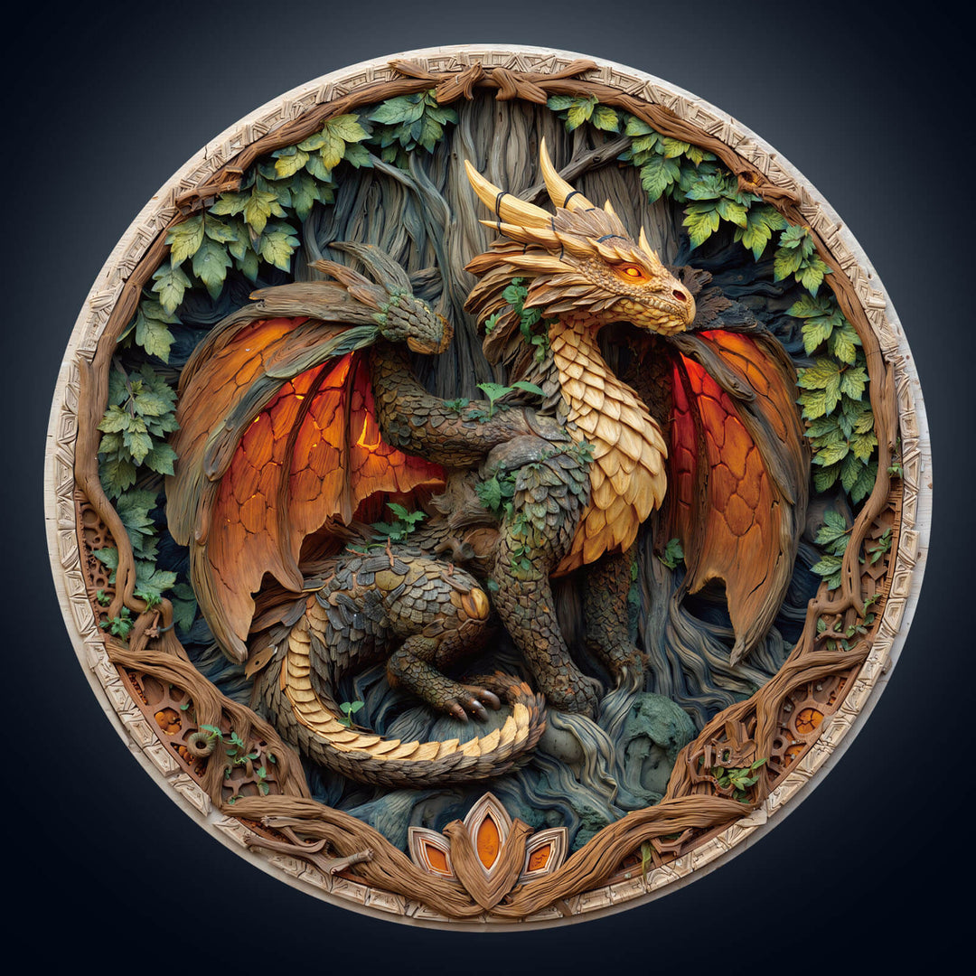 Elements Wood Dragon Wooden Jigsaw Puzzle