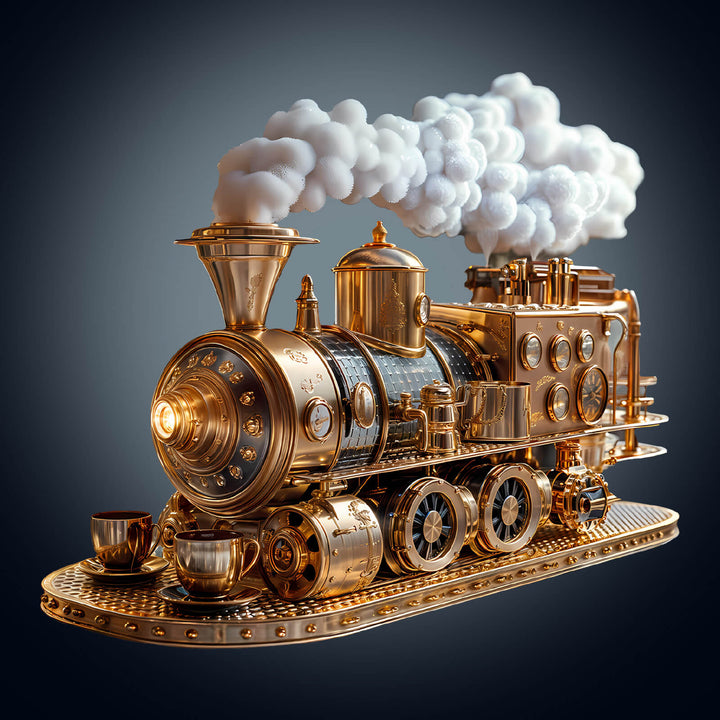 Train coffee machine Wooden Jigsaw Puzzle