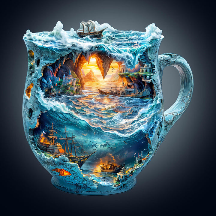 Sea navigation mug Wooden Jigsaw Puzzle