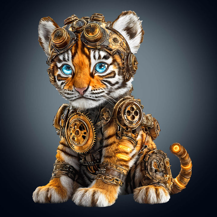 Punk tiger Wooden Jigsaw Puzzle