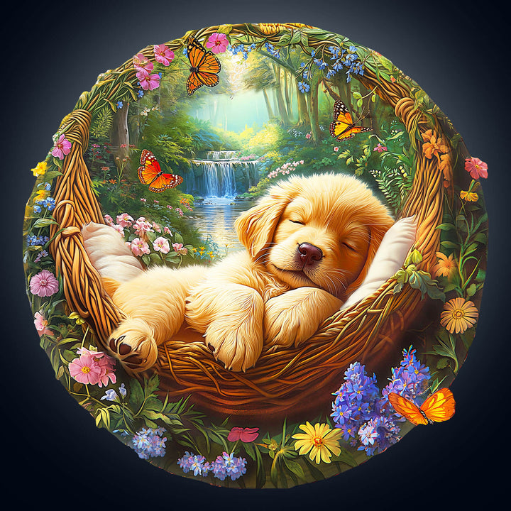 Sleeping puppy Wooden Jigsaw Puzzle