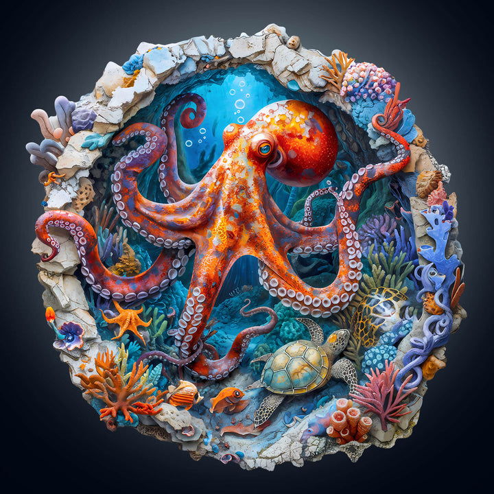 Octopus Haven Wooden Jigsaw Puzzle