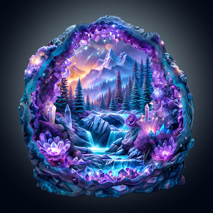 Crystal mine landscape-1 Wooden Jigsaw Puzzle