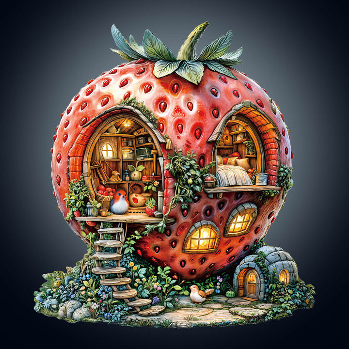 Strawberry Hut Wooden Jigsaw Puzzle