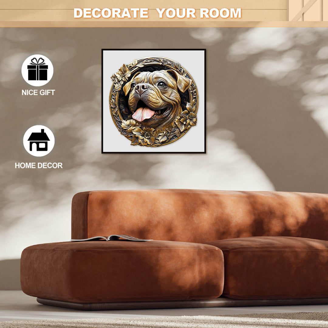 3D Metal French Bulldog Wooden Jigsaw Puzzle - Woodbests